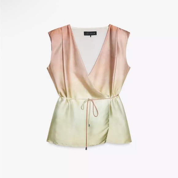 Zara Tops - Zara Elegant Pink and Cream Sleeveless Dress